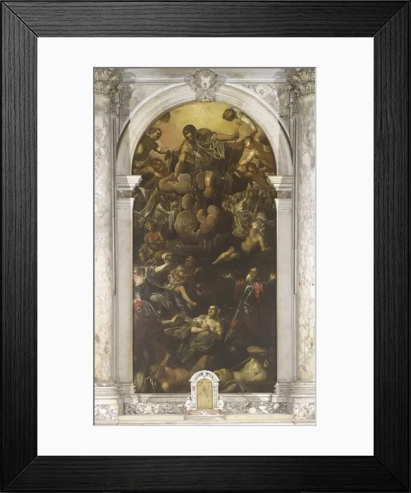 Framed Print : Vision of St. Rocco, by Jacopo Robusti also known as Tintoretto, 1588, 16th Century, oil on canvas, 495 x 246 cm - Italy, Veneto, Venice