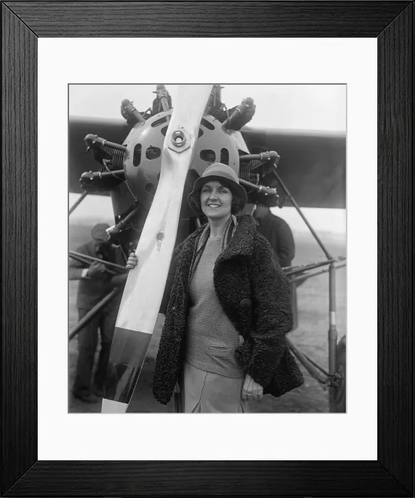 Framed Print : Ruth Nichols, co-piloted the first non-stop flight from NYC to Miami, in Jan. 1929. She flew with pilot Harry Rogers, her instructor