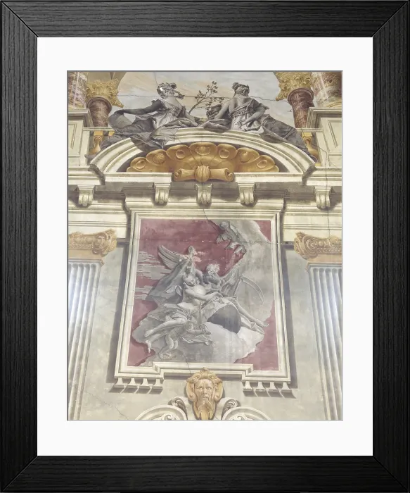 Framed Print : Time Discovers Truth, by Francesco Lorenzi, 18th Century, fresco - Italy, Veneto, Verona, Palazzo Verit Poeta Ferrari Cartolari. Whole artwork view