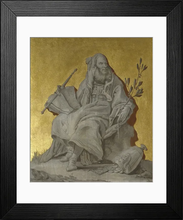 Framed Print : Credit, by Francesco Lorenzi, 18th Century, fresco - Italy, Veneto, Verona, Palazzo Giusti del Giardino. Whole artwork view