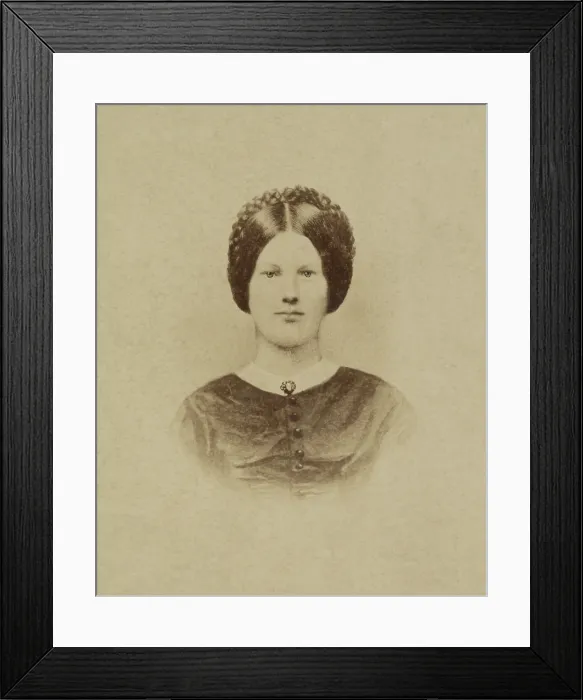 Framed Print : Civilian Jennie Wade was killed by a stray bullet in the Battle of Gettysburg, during the US Civil War. With her relatives, she remained in a house after the battle moved nearby