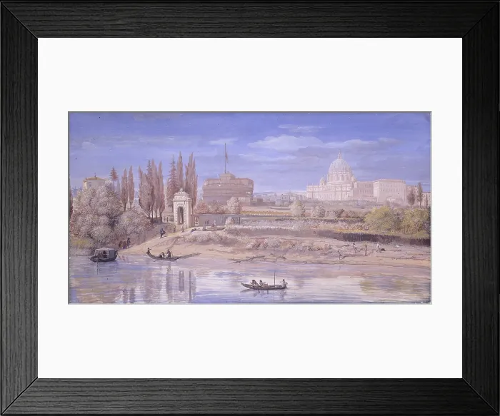 Framed Print : The Tiber at Prati di Castello, by Gaspar Van Wittel also known as Gaspare Vanvitelli, 1682, 17th Century, oil on canvas - Italy, Lazio, Rome