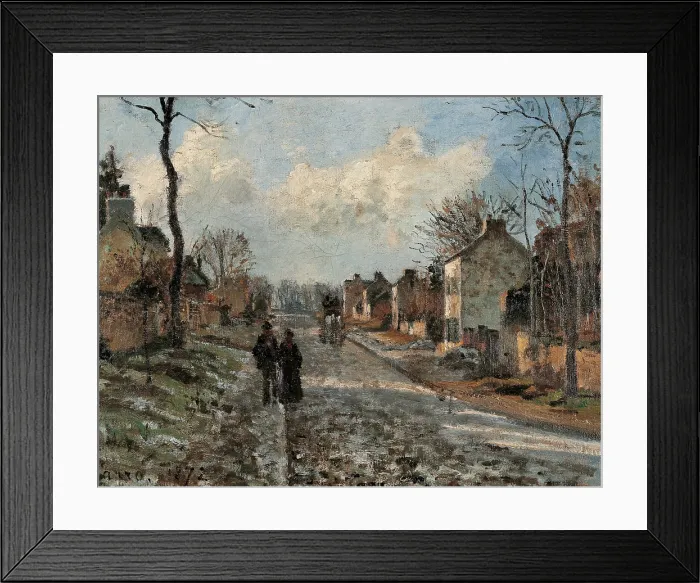 Framed Print : The Road to Louveciennes (La route de Louveciennes), by Camille Pissarro, 1870, 19th Century, oil on canvas, 46, 5 x 55 cm - France, Paris, Muse d'Orsay. Whole artwork view