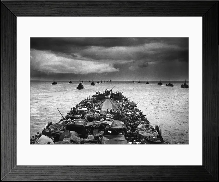 Framed Print : A LST (Landing Ship Tank) en route for the invasion of Cape Sansapor, New Guinea