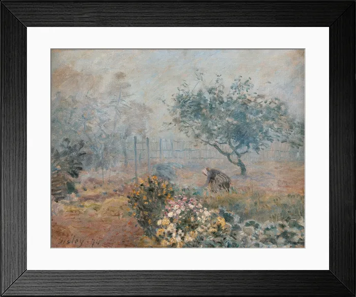 Framed Print : The Fog, Voisins, by Alfred Sisley, 1874, 19th Century, oil on canvas - France, Paris, Muse d'Orsay. Whole artwork view