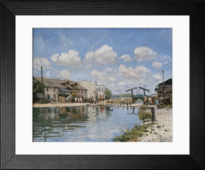 Framed Print : The Canal Saint Martin, by Alfred Sisley, 1872, 19th Century, oil on canvas - France, Paris, Muse d'Orsay. Whole artwork view