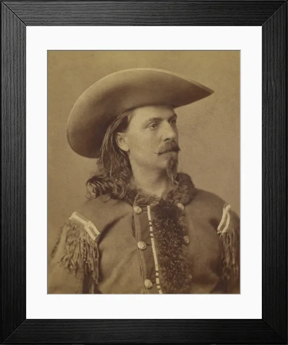Framed Print : William F. Cody, also known as Buffalo Bill, the Wild West show producer. The photo was taken ca