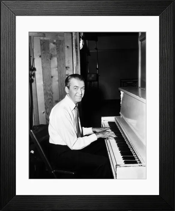 Framed Print : THE MAN WHO KNEW TOO MUCH, James Stewart, on set, 1956 Framed Print : THE MAN WHO KNEW TOO MUCH, James Stewart, on set, 1956