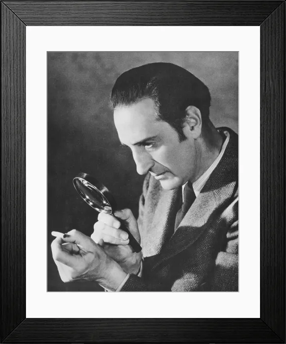 Framed Print : THE HOUND OF THE BASKERVILLES, Basil Rathbone as Sherlock Holmes, 1939, TM & Copyright 20th Century Fox Film Corp. / courtesy Everett Collection