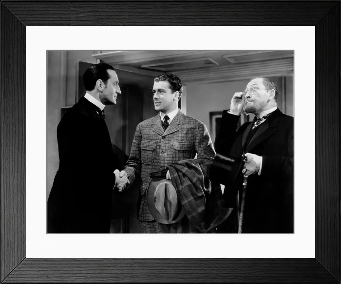Framed Print : THE HOUND OF THE BASKERVILLES, Basil Rathbone, Richard Greene, Lionel Atwill, 1939, TM and copyright 20th Century Fox Film Corp. All rights reserved  /  Courtesy: Everett Collection