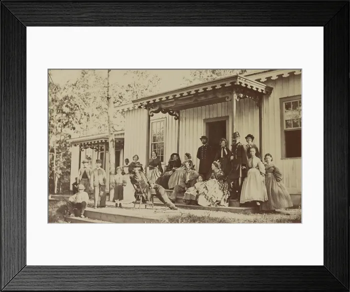 Framed Print : Gen. Samuel P. Heintzelman and group of women and children, gathered at a Union convalescent camp, near Alexandria, Virginia Framed Print : Gen. Samuel P. Heintzelman and group of women and children, gathered at a Union convalescent camp, near Alexandria, Virginia