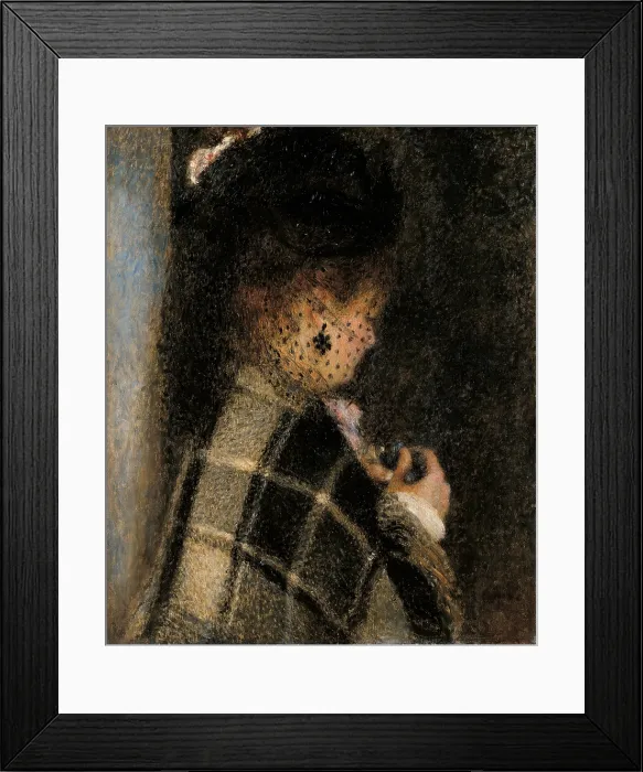 Framed Print : Young Woman with a Veil, by Pierre-Auguste Renoir, 1875, 19th Century, oil on canvas - France, Paris, Muse d'Orsay. Whole artwork view