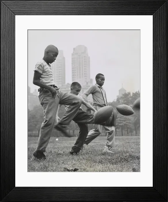 Framed Print : 11 year olds in the Punt, Pass, and Kick competition at Heckscher playground in Central Park. - (BSLOC_2015_1_218)