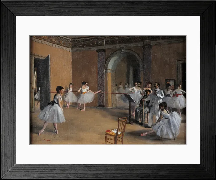 Framed Print : Dance Foyer at the Opera, by Edgar Degas, 1872, 19th Century, oil on canvas - France, Paris, Orsay Museum. Whole artwork view