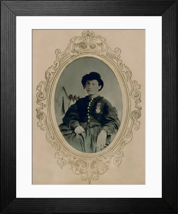 Framed Print : Annie Etheridge, Union nurse and vivandire of 3rd Michigan Infantry Regiment, during the US Civil War, c. 1861-65