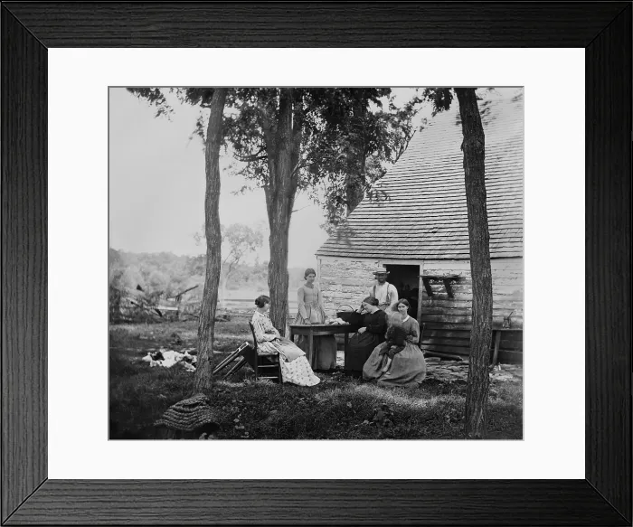 Framed Print : Family group before the house in which Confederate Gen. Charles S. Winder died from wounds received during the Battle of Cedar Mountain, August 9, 1862