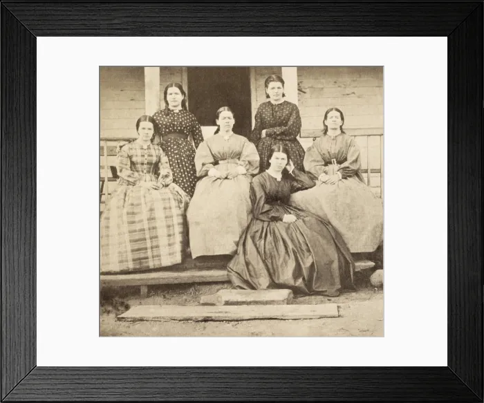 Framed Print : Six young women of the Hawkins family witnessed ninety minutes of fighting during the Battle of Chancellorsville, on May 2, 1863