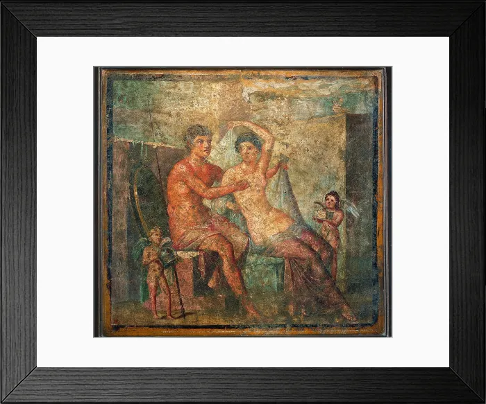 Framed Print : Ares and Aphrodites, by unknown artist, 62-79, 1st Century A.D. ripped fresco, 96 x 91 cm - Italy, Campania, Naples, National Archaeological Museum, Room LXXII, inv. 9256 Framed Print : Ares and Aphrodites, by unknown artist, 62-79, 1st Century A.D. ripped fresco, 96 x 91 cm - Italy, Campania, Naples, National Archaeological Museum, Room LXXII, inv. 9256