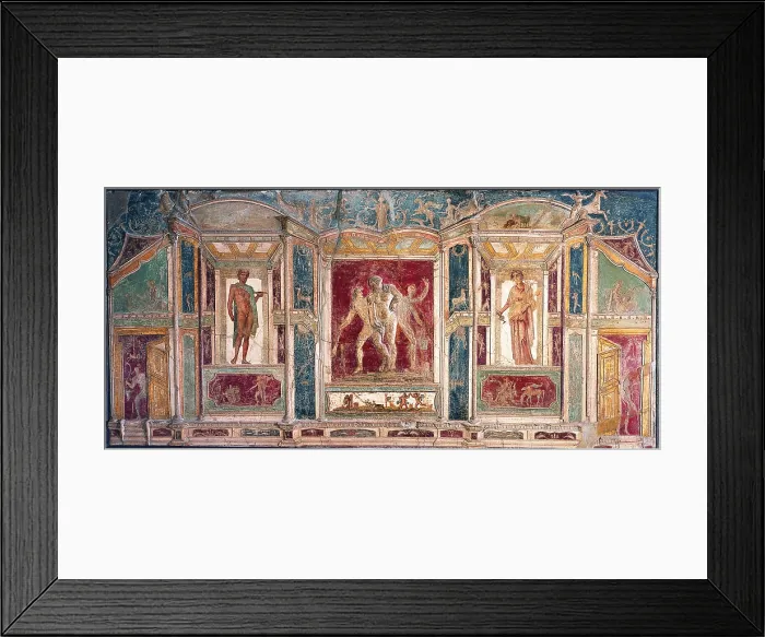 Framed Print : Polychrome Stucco, by unkown artist, 62-79, 1st Century A.D. ripped fresco, 285 x 159 cm - Italy, Campania, Naples, National Archaeological Museum, Room LXXII, inv. 9596