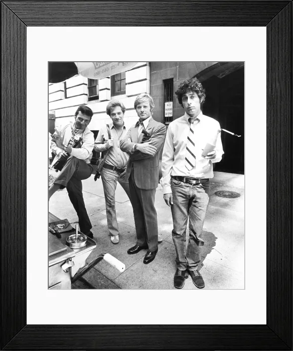 Framed Print : THE HOT ROCK, from left: Ron Leibman, George Segal, Robert Redford, Paul Sand, 1972, TM & Copyright 20th Century Fox Film corp. / courtesy Everett Collection
