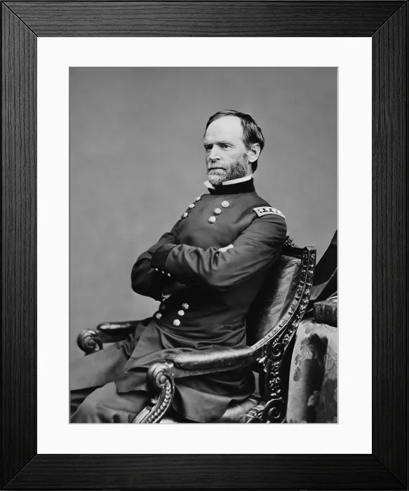Framed Print : William T. Sherman, after he succeeded President Ulysses Grant as Commanding General of the United States Army in March 1869 (BSLOC_2018_10_88) Framed Print : William T. Sherman, after he succeeded President Ulysses Grant as Commanding General of the United States Army in March 1869 (BSLOC_2018_10_88)