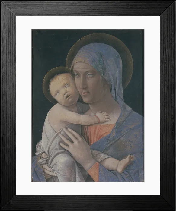 Framed Print : Madonna and Child (Madonna col Bambino), by Andrea Mantegna, 1470-1480, 15th Century, glue tempera on panel, 43 x 31 cm - Italy, Lombardy, Bergamo, Carrara Academy Framed Print : Madonna and Child (Madonna col Bambino), by Andrea Mantegna, 1470-1480, 15th Century, glue tempera on panel, 43 x 31 cm - Italy, Lombardy, Bergamo, Carrara Academy