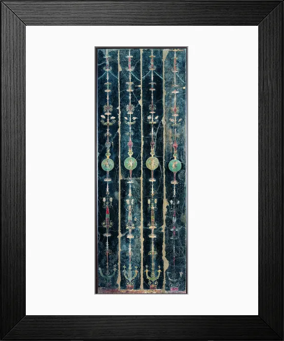 Framed Print : Candleholders, by unknown artist, 1-37, 1st Century A.D. ripped fresco, 194 x 70 cm - Italy, Campania, Naples, National Archaeological Museum, Room LXVIII, inv. 9869 Framed Print : Candleholders, by unknown artist, 1-37, 1st Century A.D. ripped fresco, 194 x 70 cm - Italy, Campania, Naples, National Archaeological Museum, Room LXVIII, inv. 9869