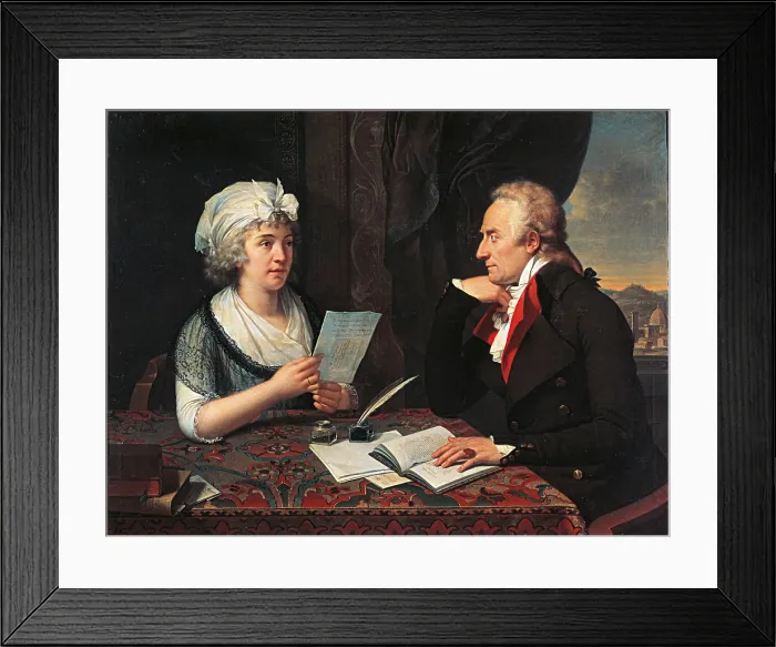 Framed Print : Portrait of Vittorio Alfieri and the Countess of Albany Luisa Stolberg (Ritratto di Vittorio Alfieri e della contessa Luisa Stolberg d'Albany), by Franois Xavier Pascal Fabre