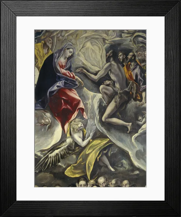Framed Print : The Burial of the Count of Orgaz (El entierro del Conde de Orgaz), by El Greco, 1586, 16th Century, oil on canvas, 480 x 360 cm - Spain, Toledo, Church of Santo Tom. Detail