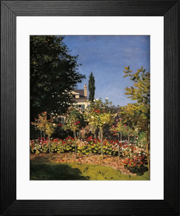 Framed Print : Garden in Sainte-Adresse, by Claude Monet, 1866, 19th Century, oil on canvas - France, Paris, Muse d'Orsay. Detail Framed Print : Garden in Sainte-Adresse, by Claude Monet, 1866, 19th Century, oil on canvas - France, Paris, Muse d'Orsay. Detail