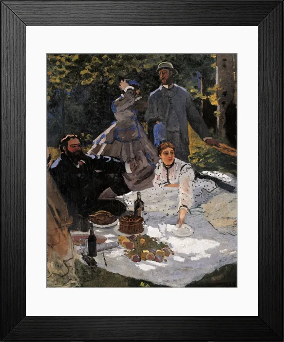 Framed Print : Breakfast on the Grass (le djeuner sur l'herbe), by Claude Monet, 19th Century, oil on canvas - France, Paris, Muse d'Orsay. Detail Framed Print : Breakfast on the Grass (le djeuner sur l'herbe), by Claude Monet, 19th Century, oil on canvas - France, Paris, Muse d'Orsay. Detail