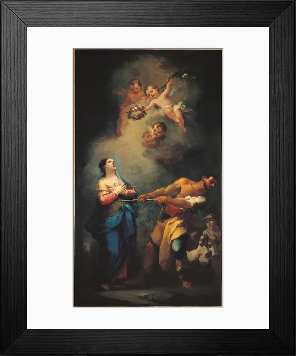 Framed Print : Saint Lucy, by Mauro Picenardi, 1779 - 1780, 18th Century, oil on canvas - Italy, Lombardy, Crema, Cathedral Dome. Whole artwork view