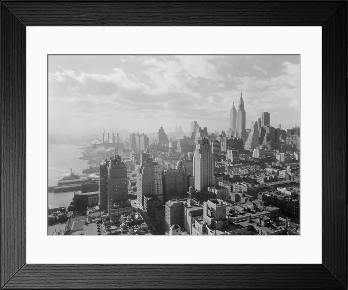 Framed Print : View of Midtown Manhattan from the 27th floor of River House, a prestigious apartment building. Dec. 15, 1931 Framed Print : View of Midtown Manhattan from the 27th floor of River House, a prestigious apartment building. Dec. 15, 1931