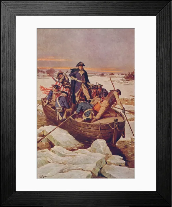 Framed Print : American Revolution. George Washington crossing the Delaware River on the night of Dec. 25, 1776 Framed Print : American Revolution. George Washington crossing the Delaware River on the night of Dec. 25, 1776