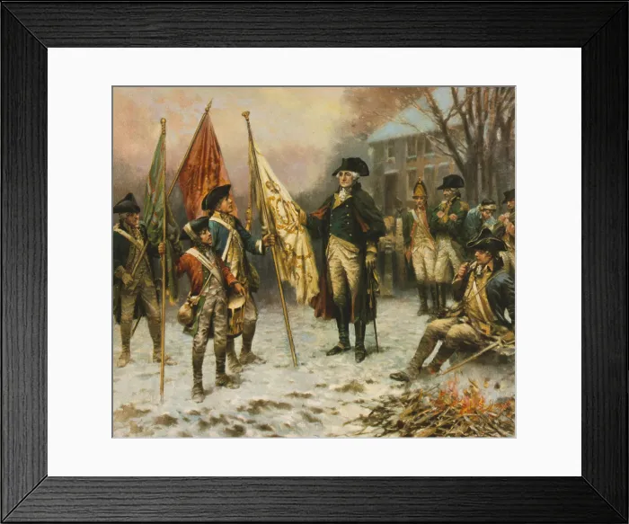 Framed Print : American Revolution. Battle of Trenton, Dec. 25-26, 1776. George Washington inspecting the surrendered Hessian colors after the Battle of Trenton (BSLOC_2019_3_123) Framed Print : American Revolution. Battle of Trenton, Dec. 25-26, 1776. George Washington inspecting the surrendered Hessian colors after the Battle of Trenton (BSLOC_2019_3_123)
