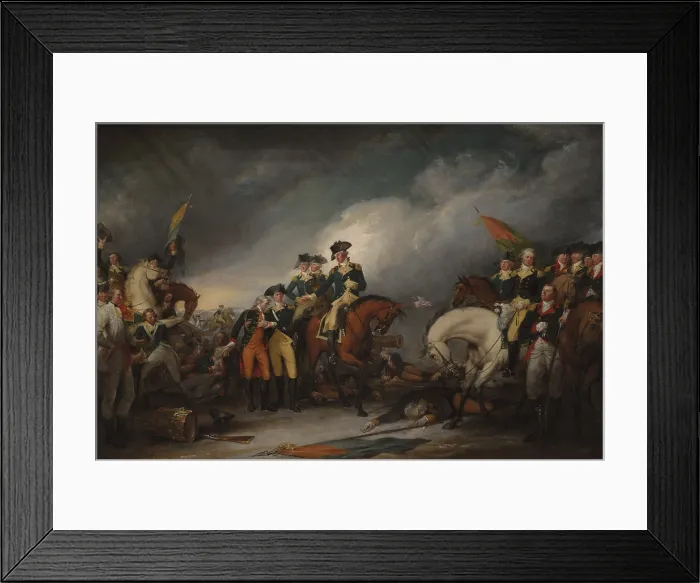 Framed Print : American Revolution. Battle of Trenton, Dec. 25-26, 1776. The Capture of the Hessians at Trenton, December 26, 1776, by John Trumbull, oil on canvas