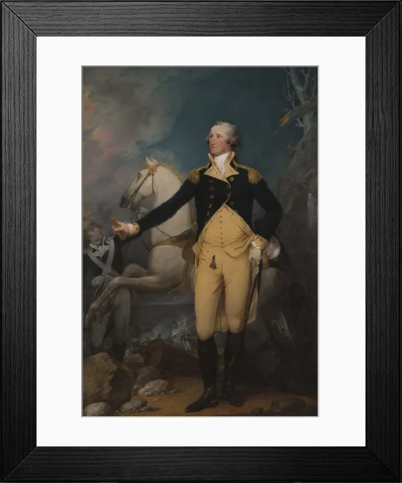 Framed Print : American Revolution, General George Washington at Trenton, 1792, by John Trumbull, 1892
