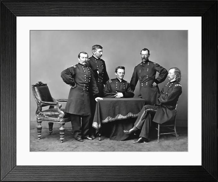 Framed Print : Major Gen. Philip Sheridan and the staff of the Cavalry Corps of the Army of the Potomac, in January 1865