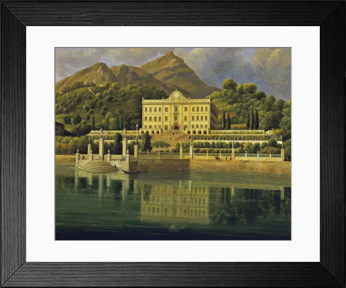 Framed Print : View of Villa Sommariva, by Jean-Joseph-Xavier Bidault, 1819, 19th Century, oil on canvas - Italy, Lombardy, Tremezzo, Villa Carlotta, Museum and Botanical Garden