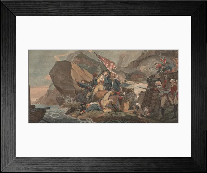 Framed Print : Gen. Montgomery is killed in action with his aide de camp and other officers at a British fortification near the Lower Town of Quebec City, Dec, 31
