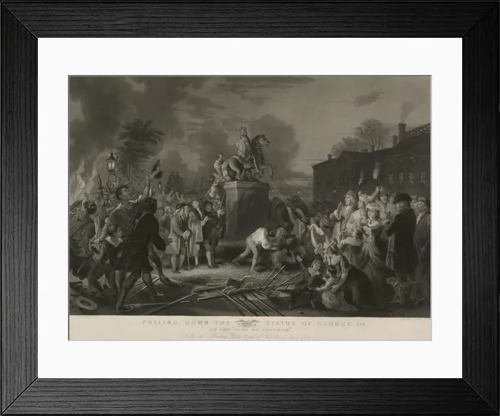 Framed Print : American Revolution. Destruction of the equestrian statue of King George III, on July 9, 1776