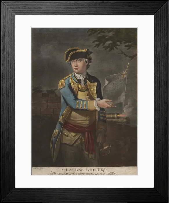 Framed Print : General Charles Lee resigned his commission in the British Army when the American Revolution began in Boston in 1775