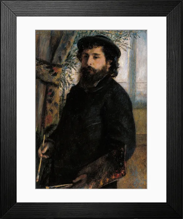 Framed Print : Portrait of Claude Monet, by Pierre-Auguste Renoir, 1875, 19th Century, oil on canvas - France, Paris, Muse d'Orsay. Whole artwork view