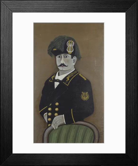 Framed Print : Self-portrait, by Orneore Metelli, 1925, 20th Century, oil on canvas - Italy, Umbria, Terni, Civic Collection Orneore Metelli. Whole artwork view