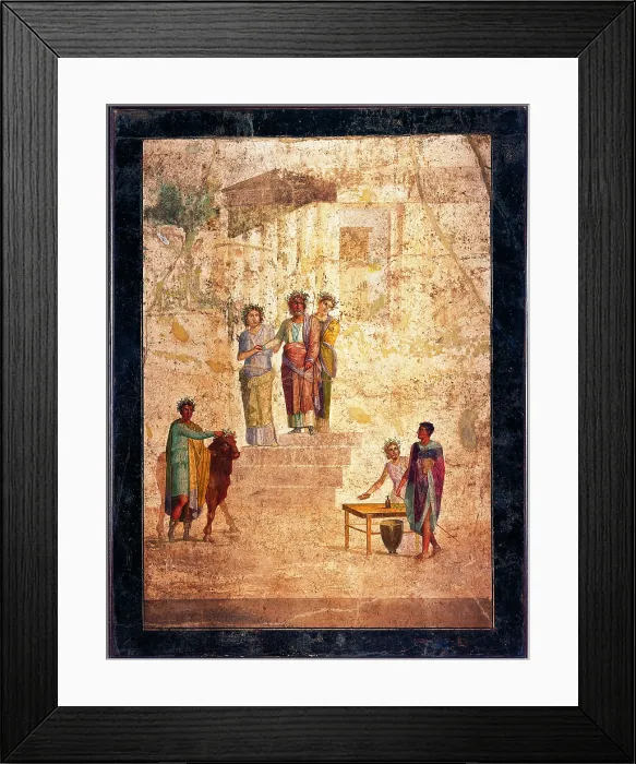Framed Print : Jason and Pelias, by unknown artist, 20-25, 1st Century A.D. ripped fresco, 190 x 142 cm - Italy, Campania, Naples, National Archaeological Museum, Room LXX, inv. 111436 Framed Print : Jason and Pelias, by unknown artist, 20-25, 1st Century A.D. ripped fresco, 190 x 142 cm - Italy, Campania, Naples, National Archaeological Museum, Room LXX, inv. 111436