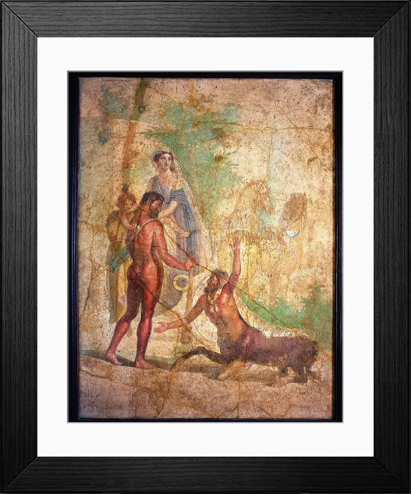 Framed Print : Heracles and Nessus, by unknown artist, 30-45, 1st Century A.D. ripped fresco, 152 x 124 cm - Italy, Campania, Naples, National Archaeological Museum, Room LXX, inv. 9001 Framed Print : Heracles and Nessus, by unknown artist, 30-45, 1st Century A.D. ripped fresco, 152 x 124 cm - Italy, Campania, Naples, National Archaeological Museum, Room LXX, inv. 9001