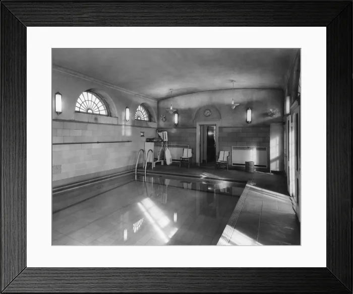Framed Print : White House swimming pool during the Eisenhower administration. Jan. 27, 1956. It was installed in 1933 to allow the President Franklin Roosevelt to exercise regularly Framed Print : White House swimming pool during the Eisenhower administration. Jan. 27, 1956. It was installed in 1933 to allow the President Franklin Roosevelt to exercise regularly