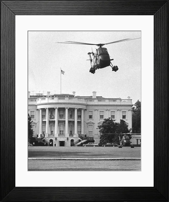 Framed Print : Presidential helicopters at the White House. July 3, 1958. Eisenhower suggested and the Secret Service approved the new mode of presidential transportation Framed Print : Presidential helicopters at the White House. July 3, 1958. Eisenhower suggested and the Secret Service approved the new mode of presidential transportation