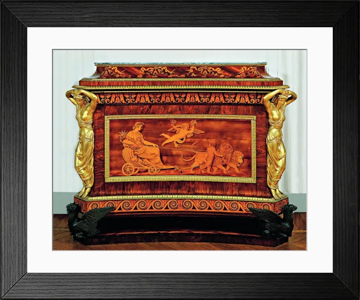 Framed Print : Chest of drawers, by Appiani Andrea, Maggiolini Giuseppe, Albertolli Giocondo, 18th Century, wood - Private collection. Whole artwork view Framed Print : Chest of drawers, by Appiani Andrea, Maggiolini Giuseppe, Albertolli Giocondo, 18th Century, wood - Private collection. Whole artwork view