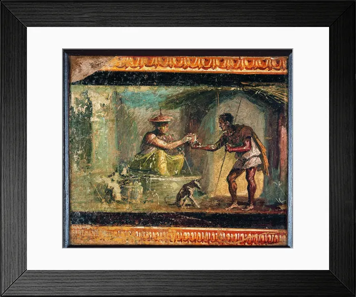 Framed Print : Wanderer, by unknown artist, 62-79, 1st Century A.D. ripped fresco, 45 x 50 cm - Italy, Campania, Naples, National Archaeological Museum, Room LXXII, inv. 9106 Framed Print : Wanderer, by unknown artist, 62-79, 1st Century A.D. ripped fresco, 45 x 50 cm - Italy, Campania, Naples, National Archaeological Museum, Room LXXII, inv. 9106